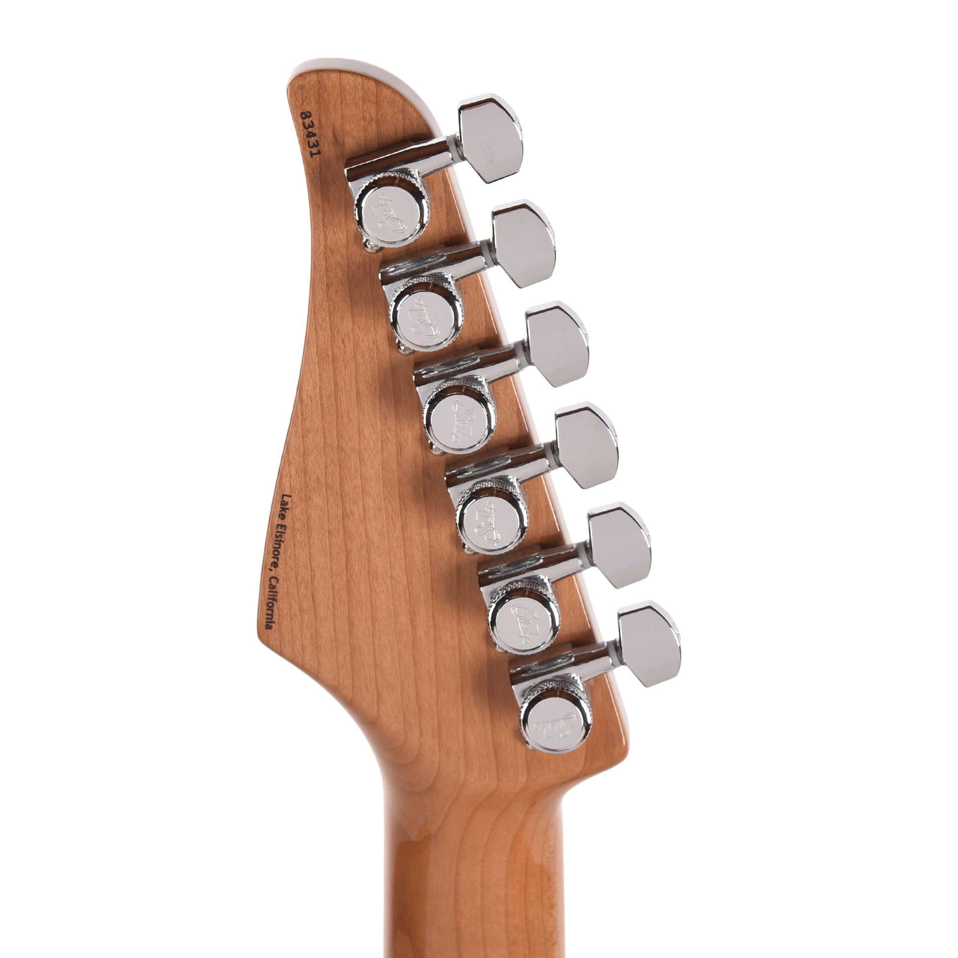 Suhr Custom Modern Trans Blue Denim w/CME-Selected Waterfall Burl Maple 1-Piece Top Electric Guitars / Solid Body