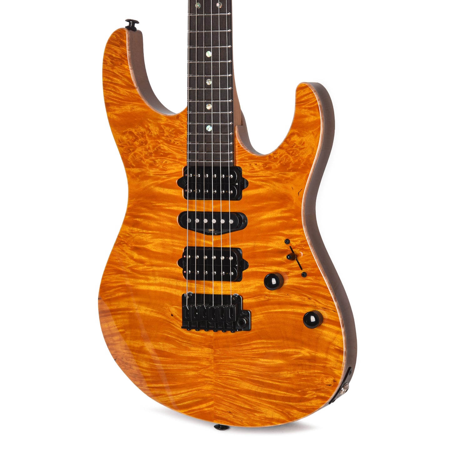 Suhr Custom Modern Trans Caramel w/ CME-Selected Waterfall Burl Maple Top Electric Guitars / Solid Body