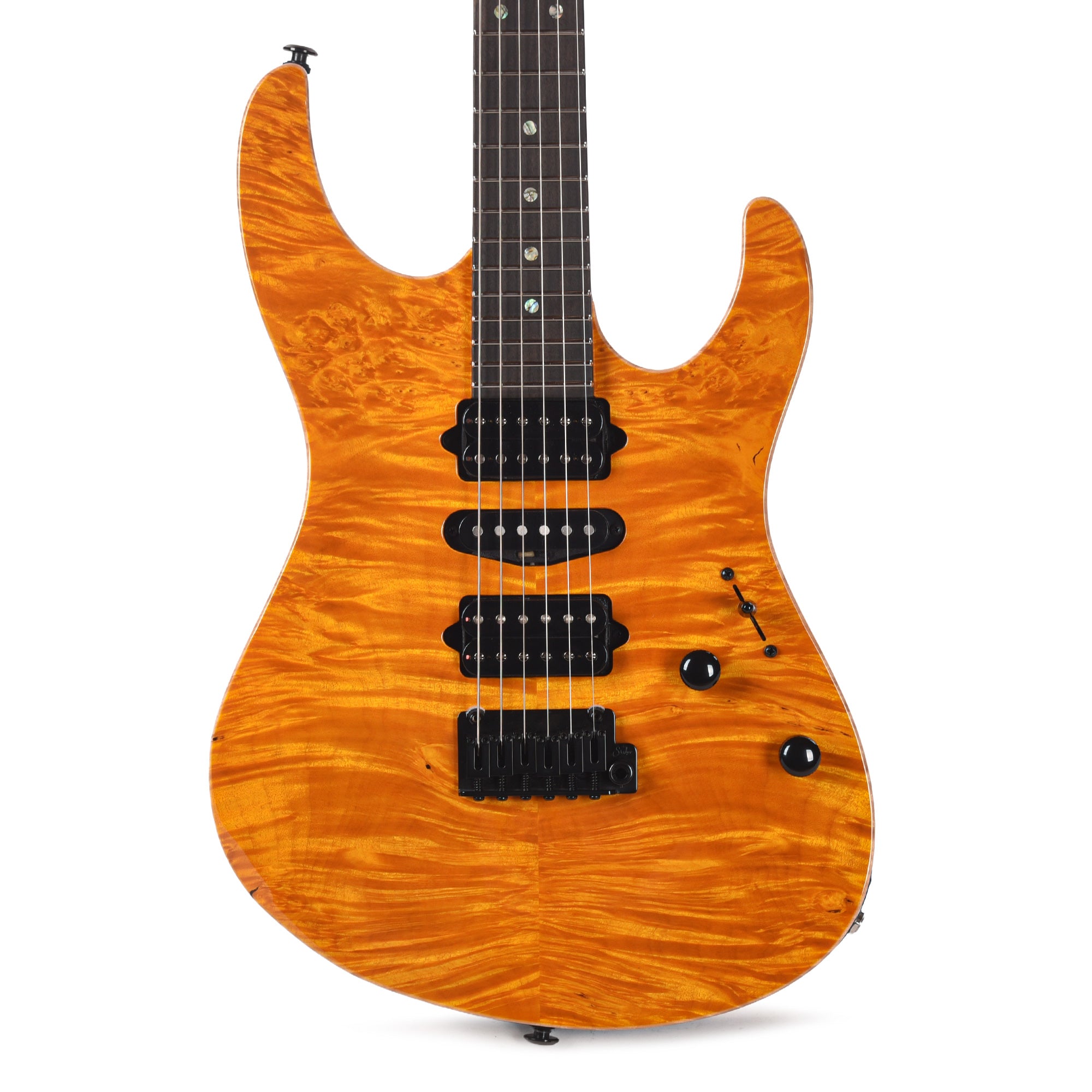 Suhr Custom Modern Trans Caramel w/ CME-Selected Waterfall Burl Maple Top Electric Guitars / Solid Body