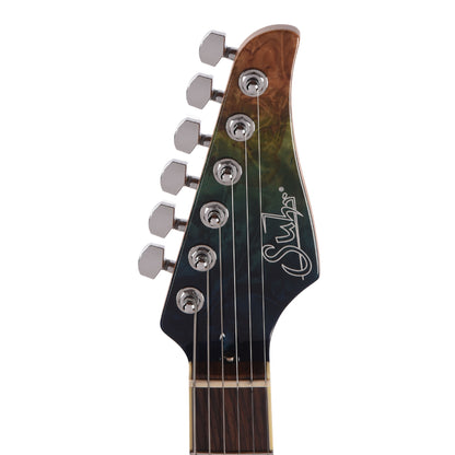 Suhr Custom Standard Aqua Blue Gradient w/CME-Selected Burl Maple Top Electric Guitars / Solid Body