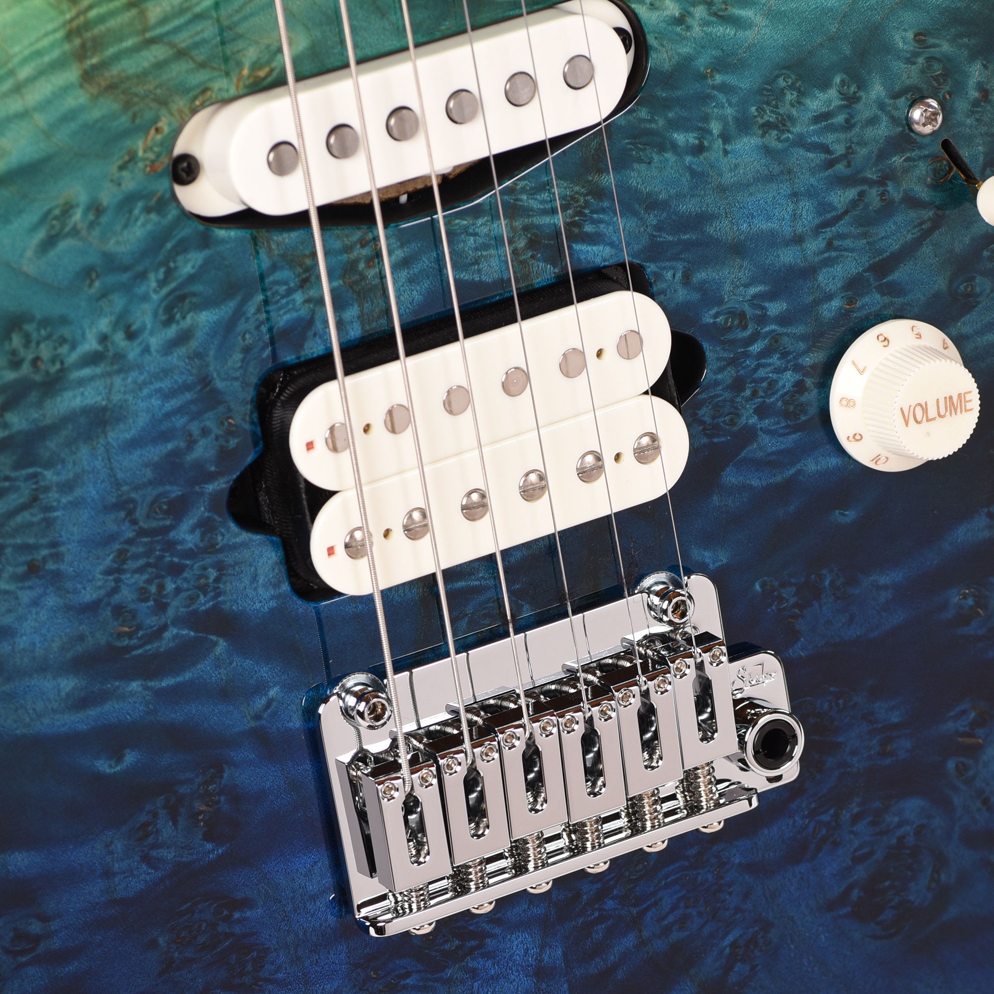 Suhr Custom Standard Aqua Blue Gradient w/CME-Selected Burl Maple Top Electric Guitars / Solid Body