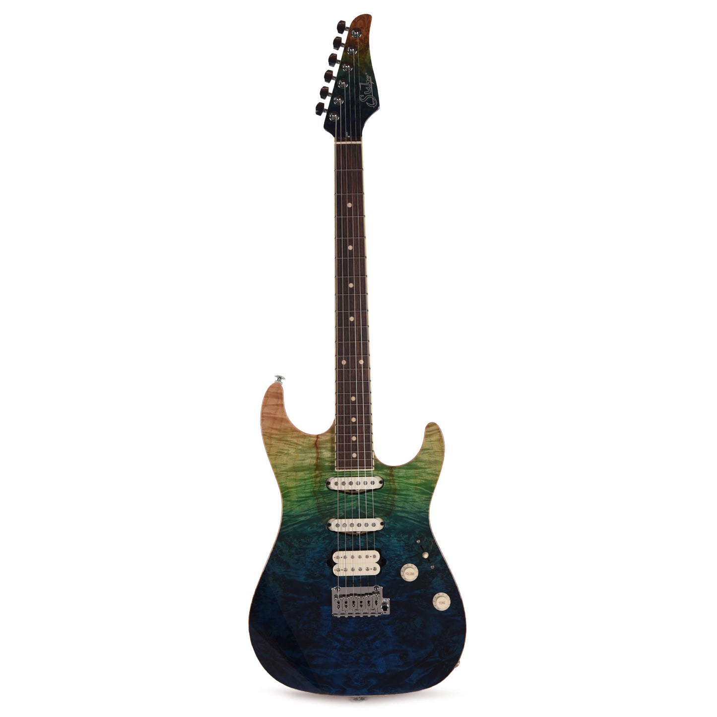 Suhr Custom Standard Aqua Blue Gradient w/CME-Selected Burl Maple Top Electric Guitars / Solid Body