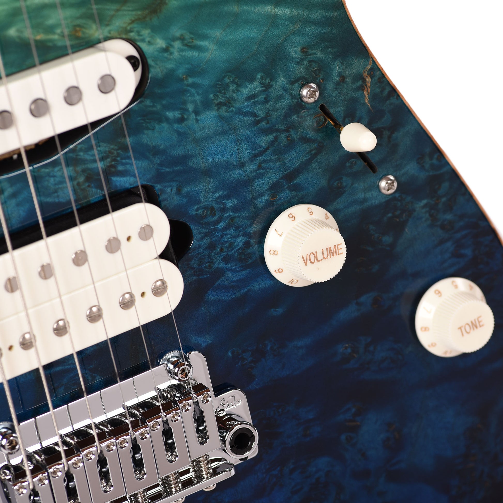 Suhr Custom Standard Aqua Blue Gradient w/CME-Selected Burl Maple Top Electric Guitars / Solid Body