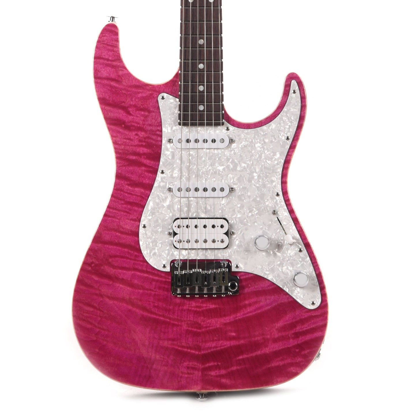 Suhr Custom Standard HSS Flame Maple/Alder Magenta Pink Stain w/Roasted Flame Maple Neck Electric Guitars / Solid Body