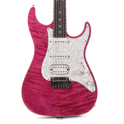 Suhr Custom Standard HSS Flame Maple/Alder Magenta Pink Stain w/Roasted Flame Maple Neck Electric Guitars / Solid Body
