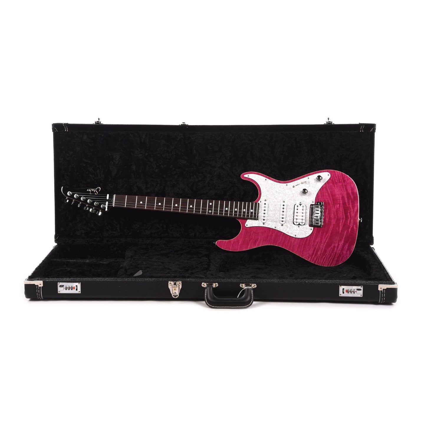 Suhr Custom Standard HSS Flame Maple/Alder Magenta Pink Stain w/Roasted Flame Maple Neck Electric Guitars / Solid Body