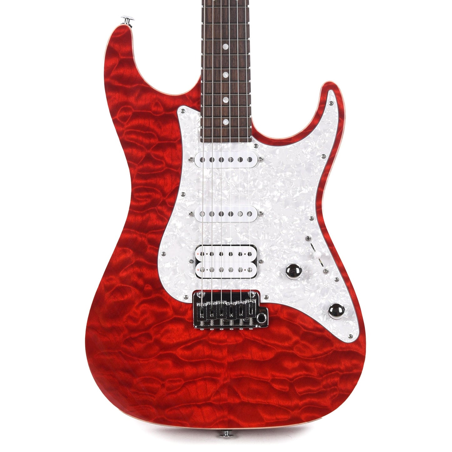 Suhr Custom Standard HSS Quilted Maple/Swamp Ash Transparent Red Electric Guitars / Solid Body