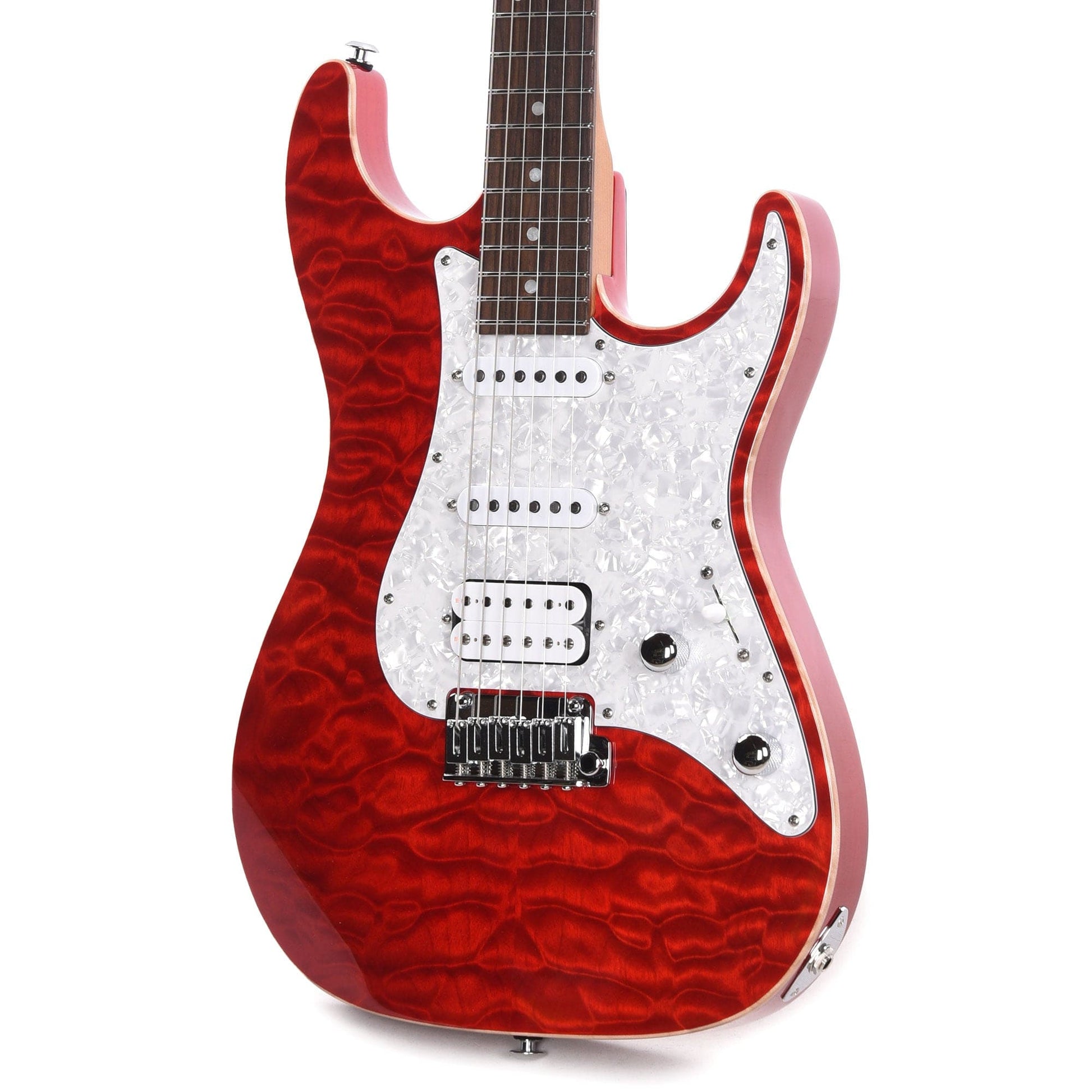 Suhr Custom Standard HSS Quilted Maple/Swamp Ash Transparent Red Electric Guitars / Solid Body