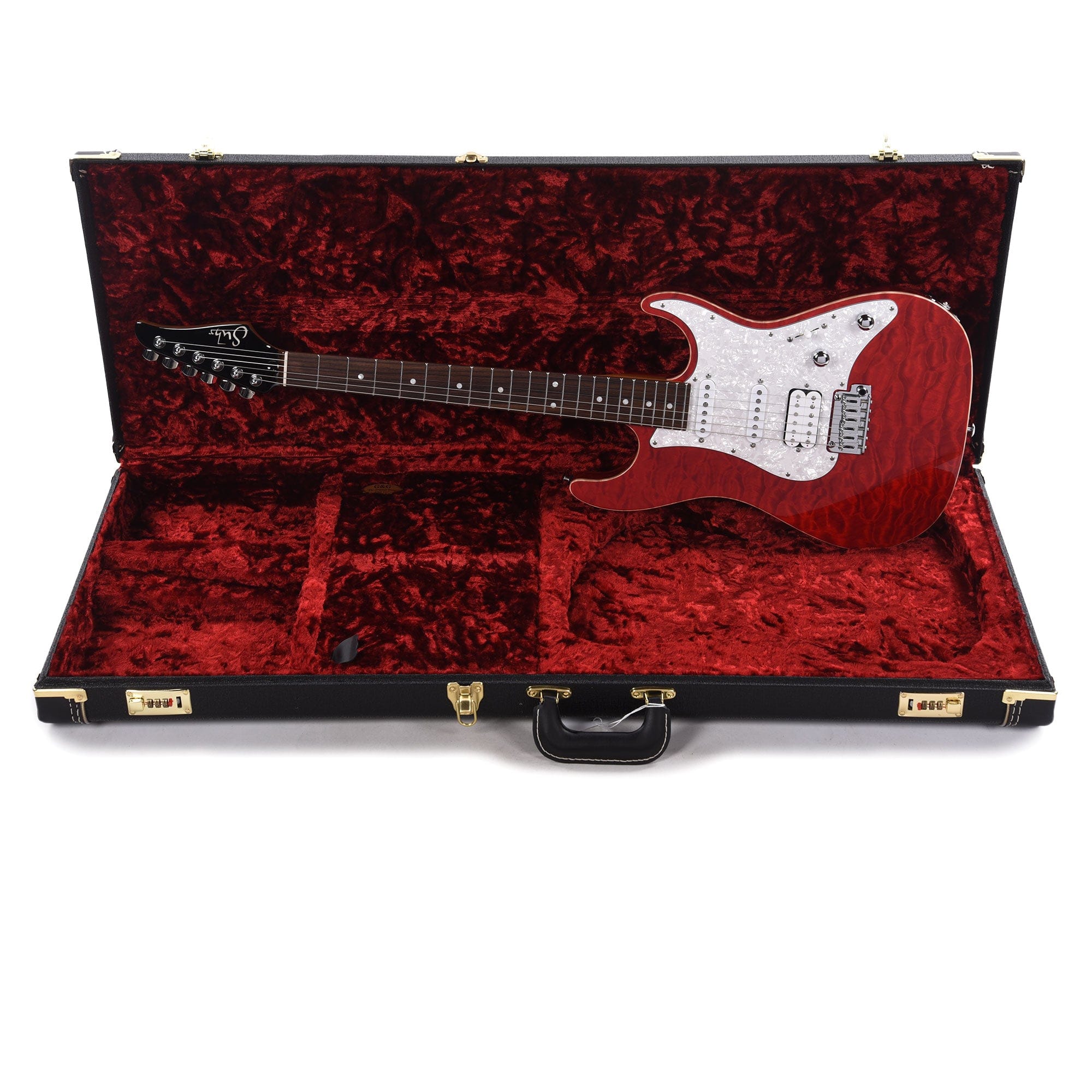Suhr Custom Standard HSS Quilted Maple/Swamp Ash Transparent Red Electric Guitars / Solid Body