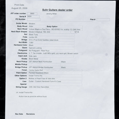 Suhr Modern HH Candy Apple Red 2009 Electric Guitars / Solid Body