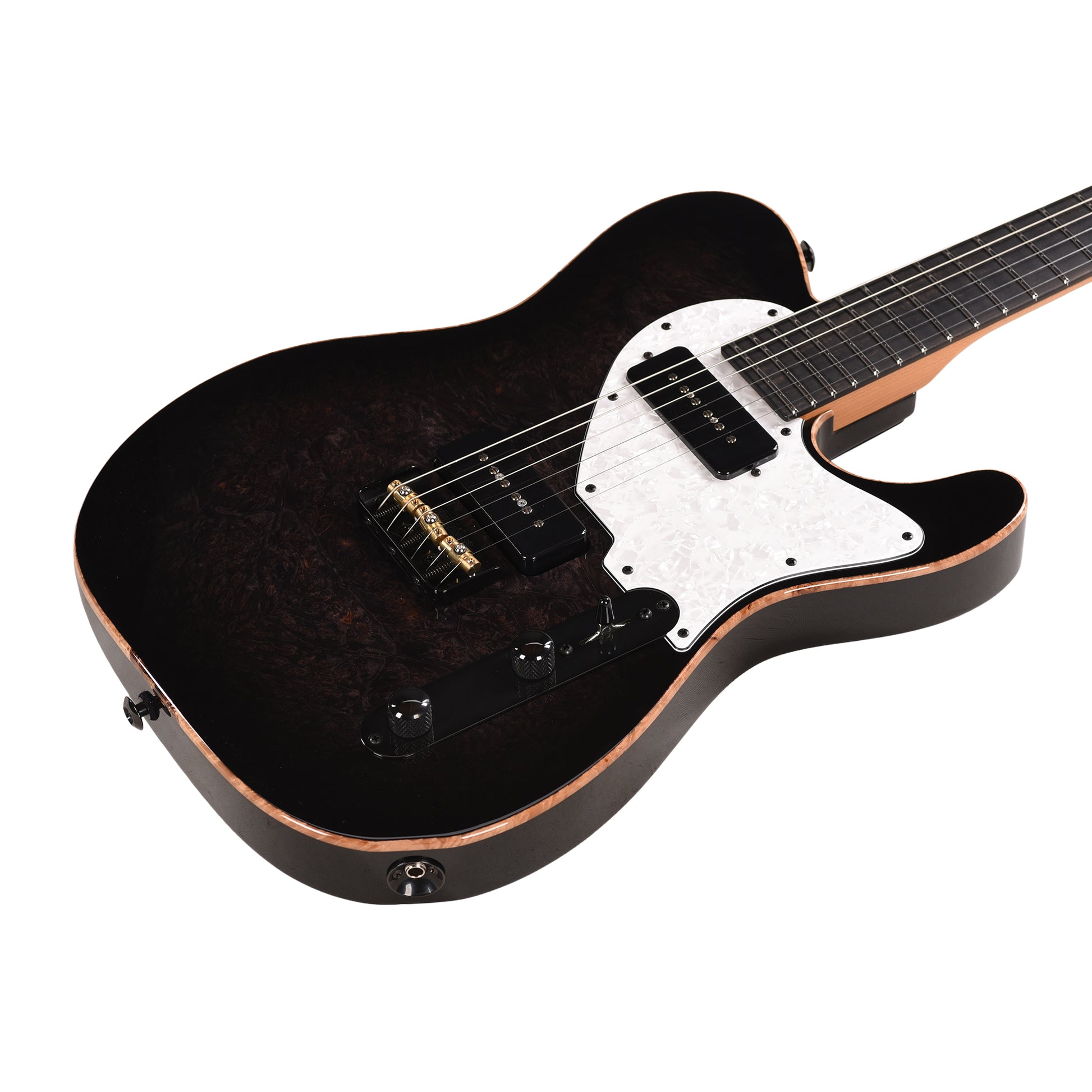 Suhr Custom Classic T Trans Black Burst w/ CME-Selected Burl Maple Top Electric Guitars