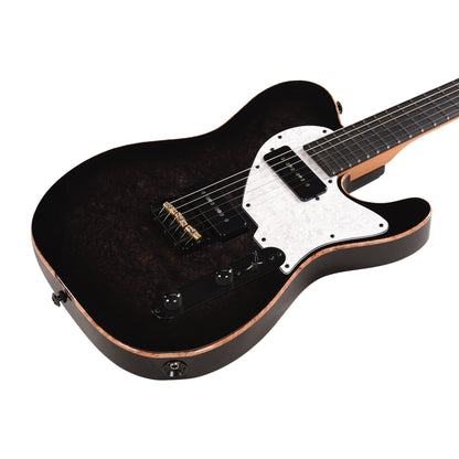 Suhr Custom Classic T Trans Black Burst w/ CME-Selected Burl Maple Top Electric Guitars