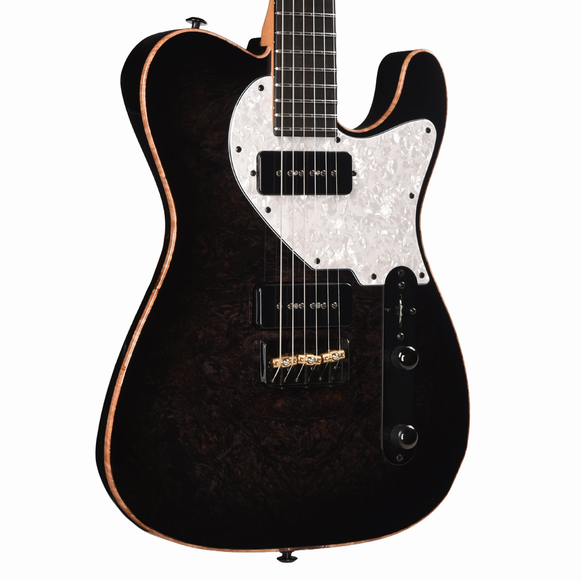 Suhr Custom Classic T Trans Black Burst w/ CME-Selected Burl Maple Top Electric Guitars