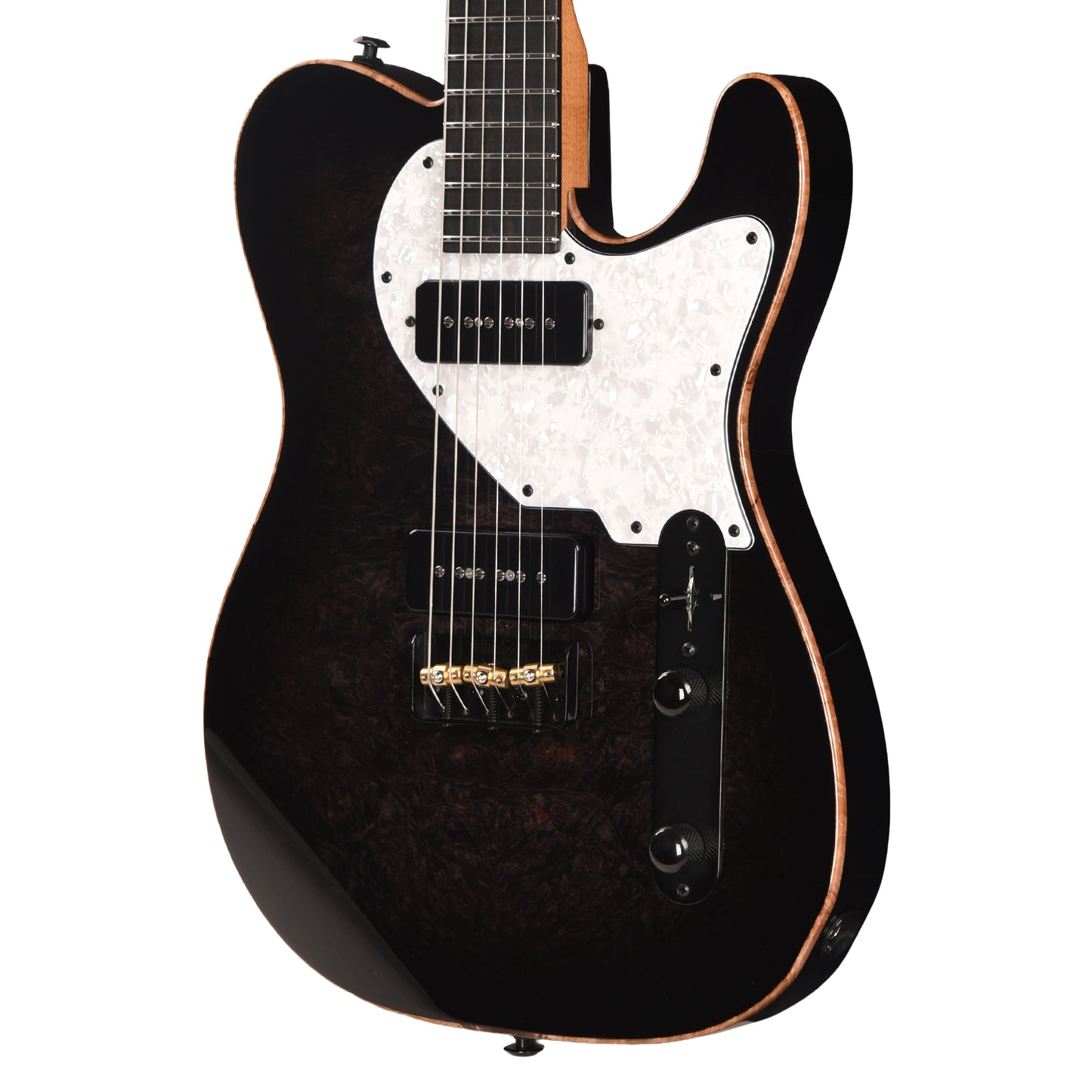 Suhr Custom Classic T Trans Black Burst w/ CME-Selected Burl Maple Top Electric Guitars