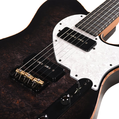Suhr Custom Classic T Trans Black Burst w/ CME-Selected Burl Maple Top Electric Guitars