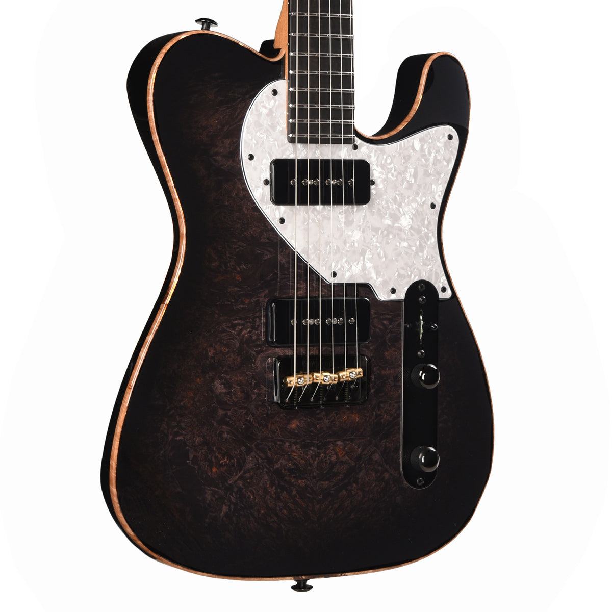 Suhr Custom Classic T Trans Black Burst w/ CME-Selected Burl Maple Top Electric Guitars