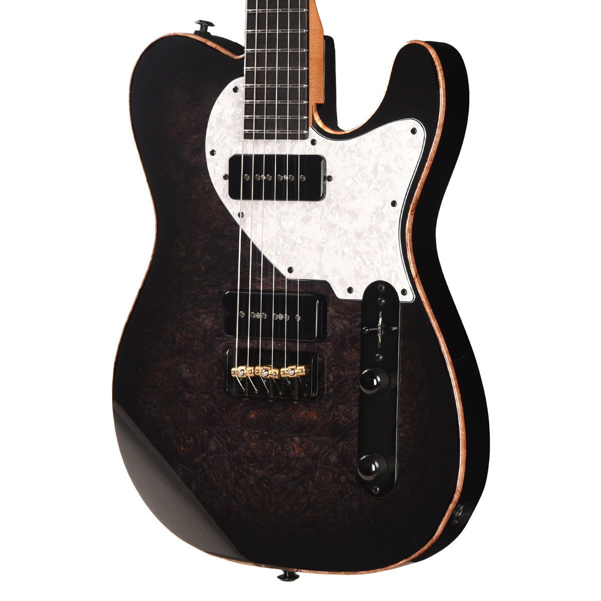 Suhr Custom Classic T Trans Black Burst w/ CME-Selected Burl Maple Top Electric Guitars