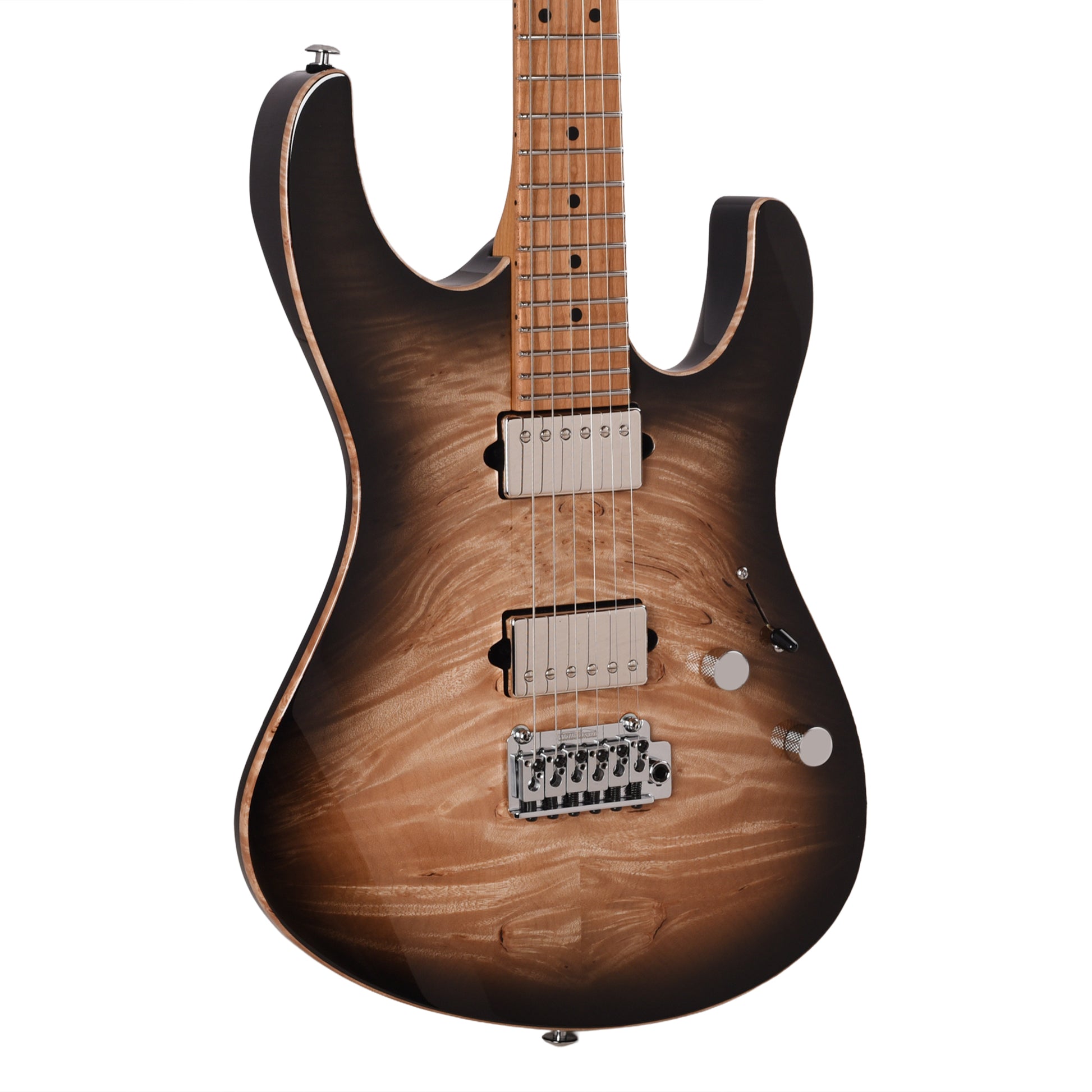 Suhr Custom Modern Black Burst w/ CME-Selected Waterfall Burl Maple Top Electric Guitars
