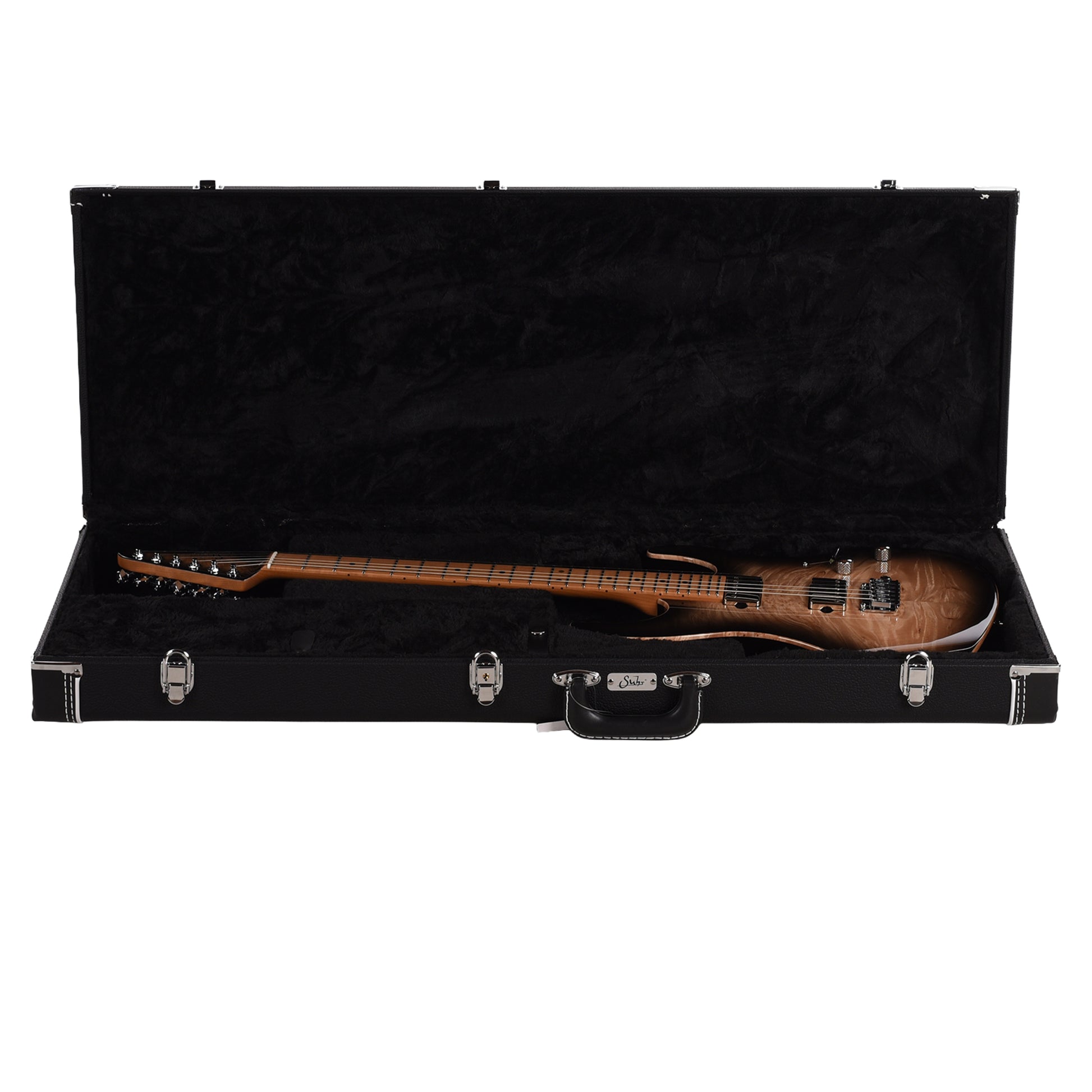Suhr Custom Modern Black Burst w/ CME-Selected Waterfall Burl Maple Top Electric Guitars