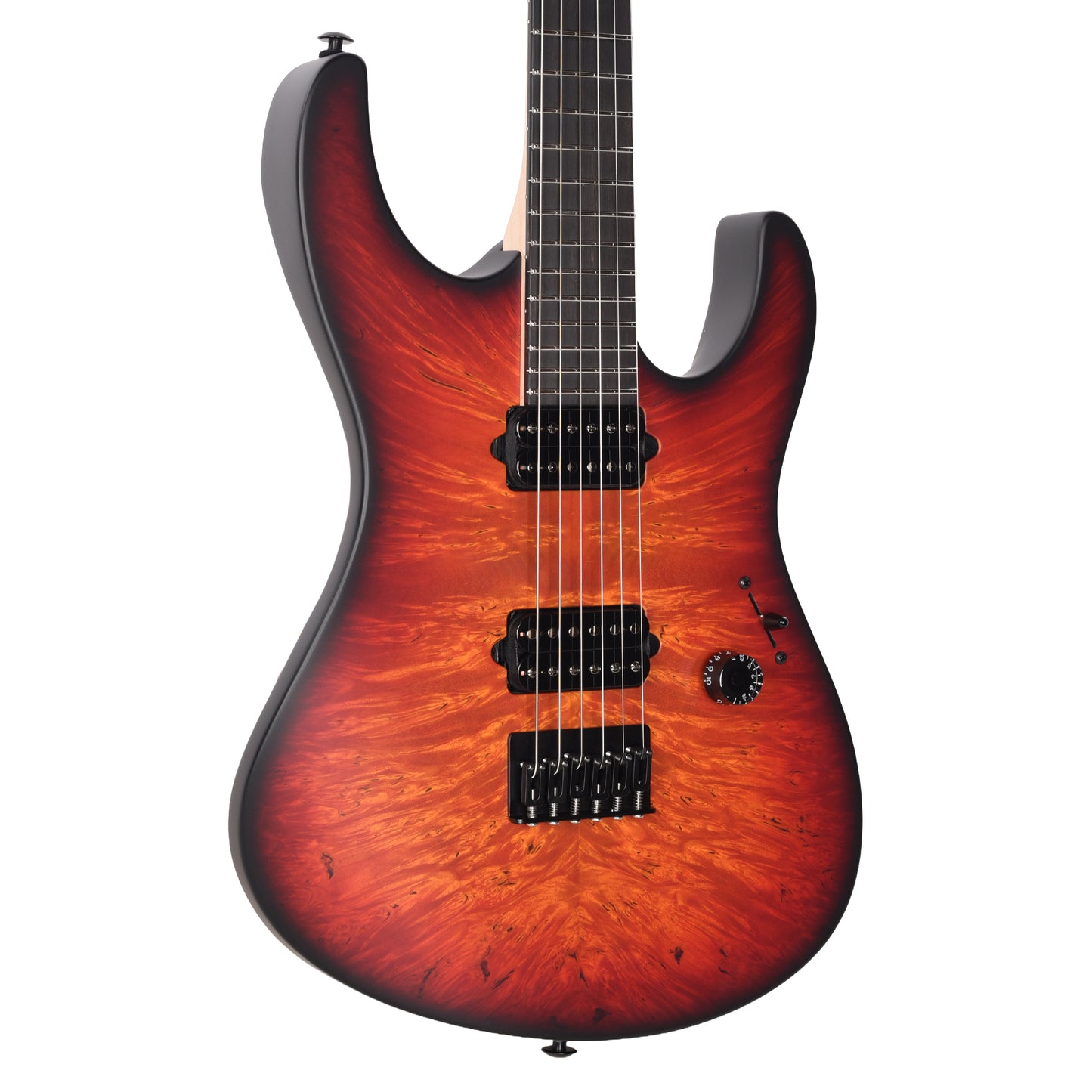 Suhr Custom Modern Inferno Burst w/ CME-Selected Waterfall Burl Maple Top Electric Guitars