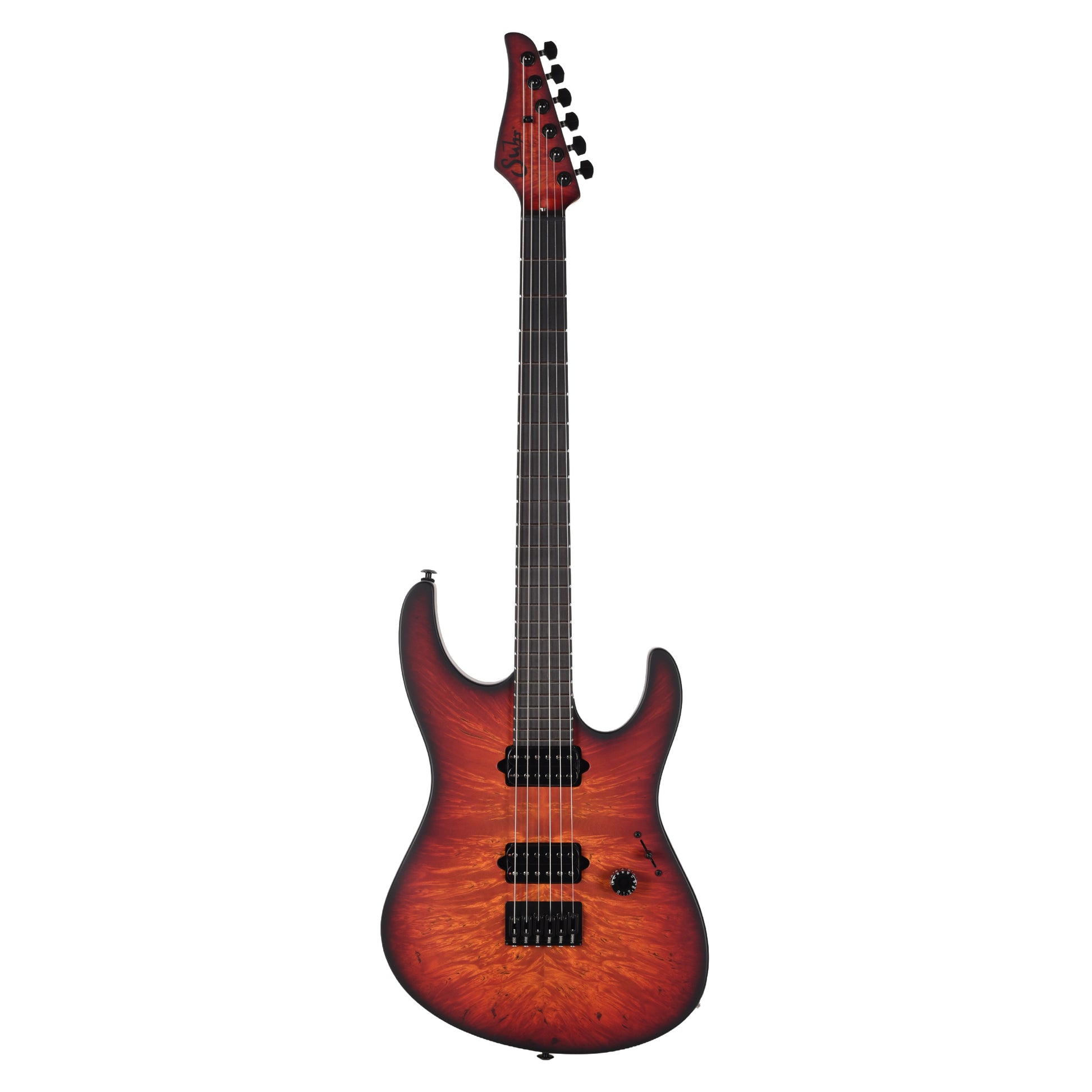 Suhr Custom Modern Inferno Burst w/ CME-Selected Waterfall Burl Maple Top Electric Guitars
