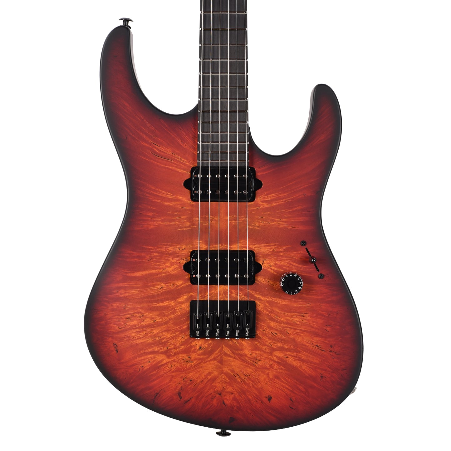 Suhr Custom Modern Inferno Burst w/ CME-Selected Waterfall Burl Maple Top Electric Guitars