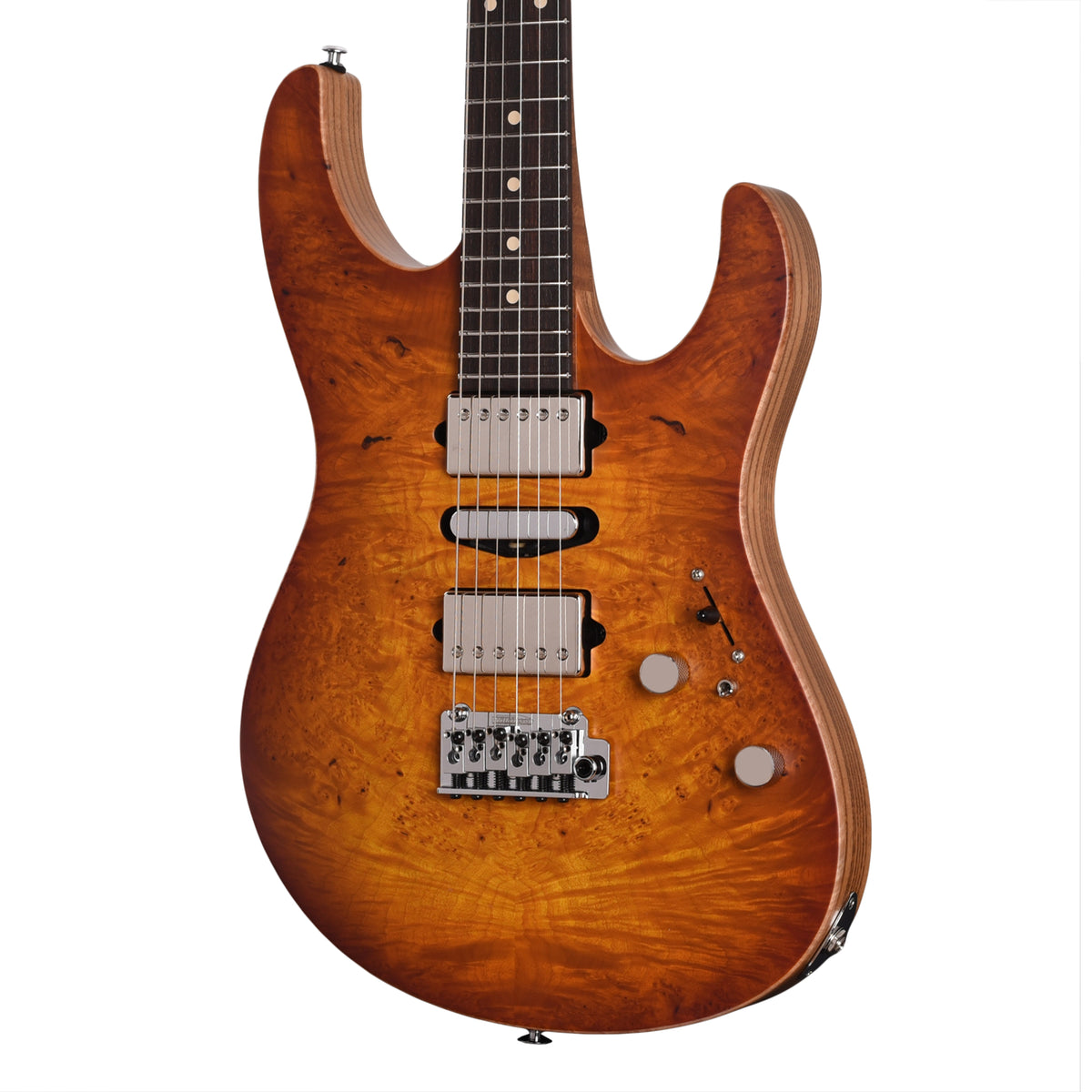 Suhr Custom Modern Set Neck Suhr Burst w/CME-Selected Burl Maple Top Electric Guitars