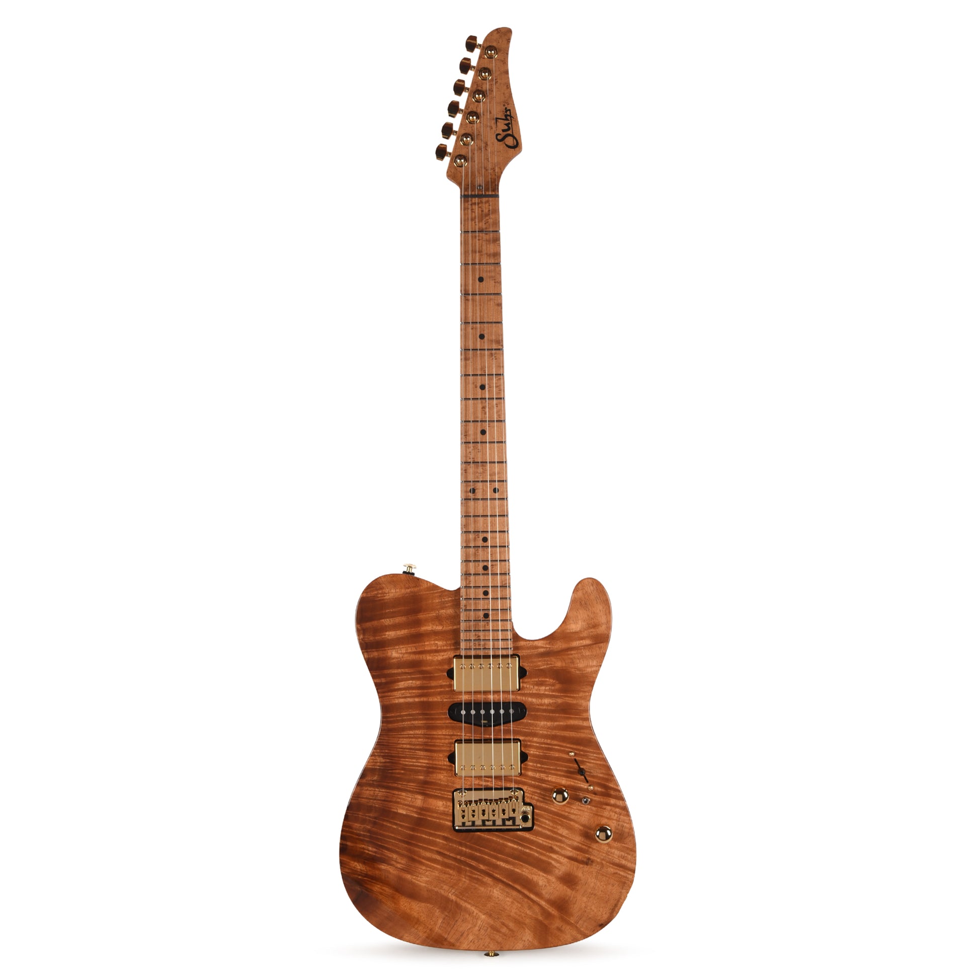 Suhr Custom Modern T Natural w/CME-Selected Figured 1-Piece Koa Top Electric Guitars