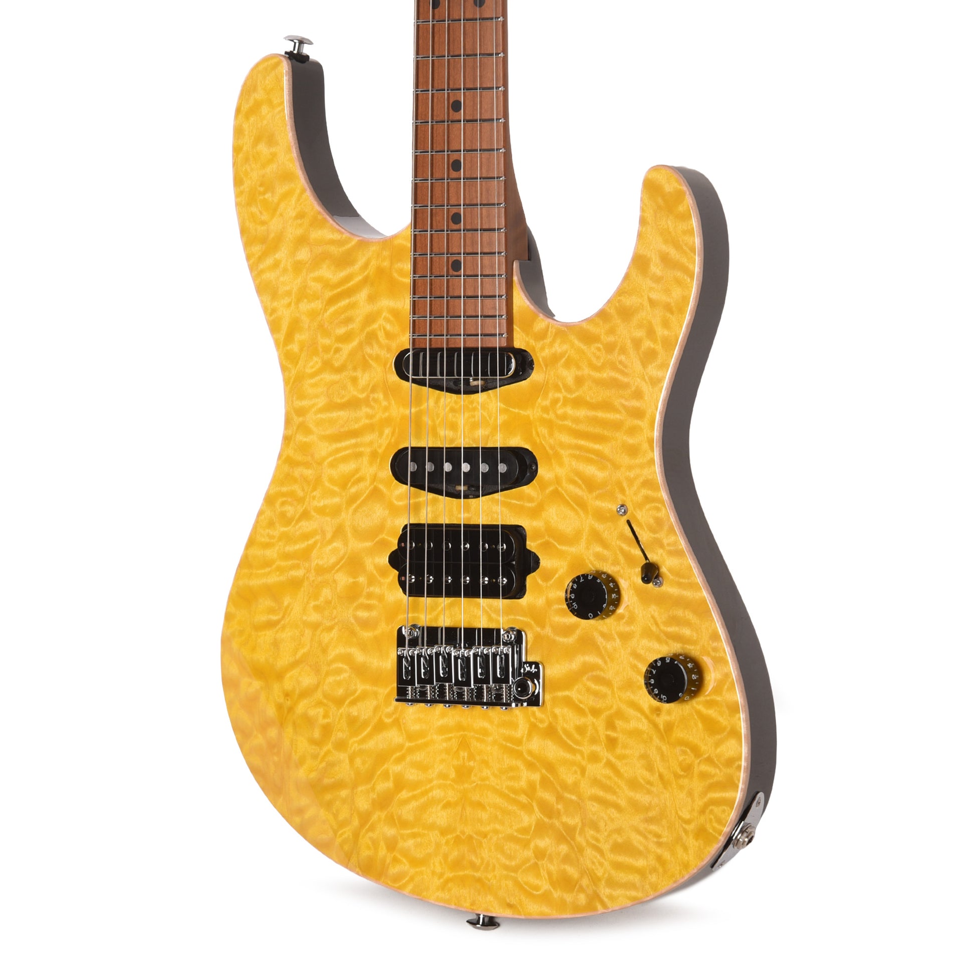 Suhr Custom Modern Trans Lemon Yellow w/ CME-Selected Quilt Maple Top Electric Guitars