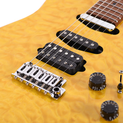 Suhr Custom Modern Trans Lemon Yellow w/ CME-Selected Quilt Maple Top Electric Guitars