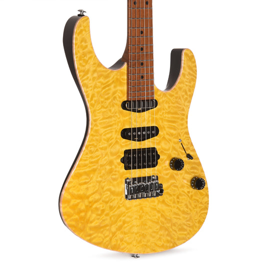 Suhr Custom Modern Trans Lemon Yellow w/ CME-Selected Quilt Maple Top Electric Guitars