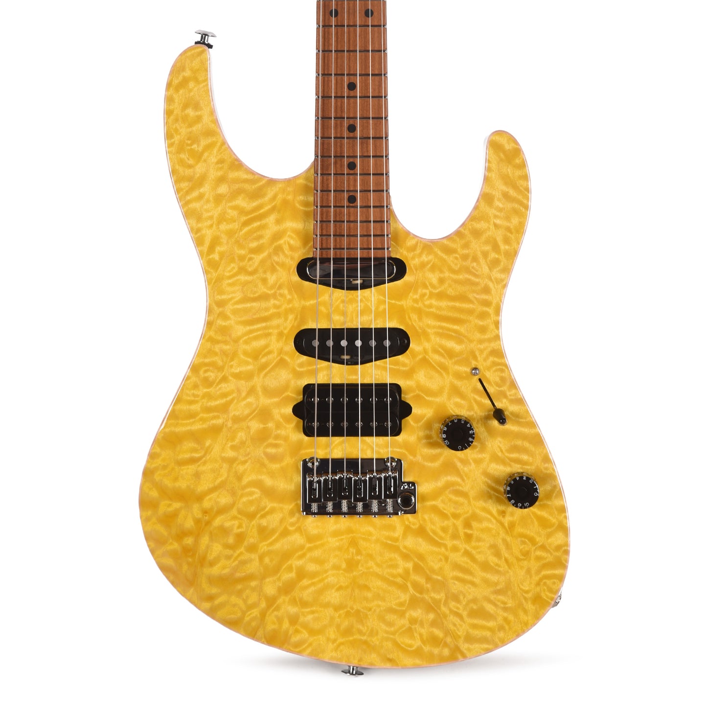 Suhr Custom Modern Trans Lemon Yellow w/ CME-Selected Quilt Maple Top Electric Guitars