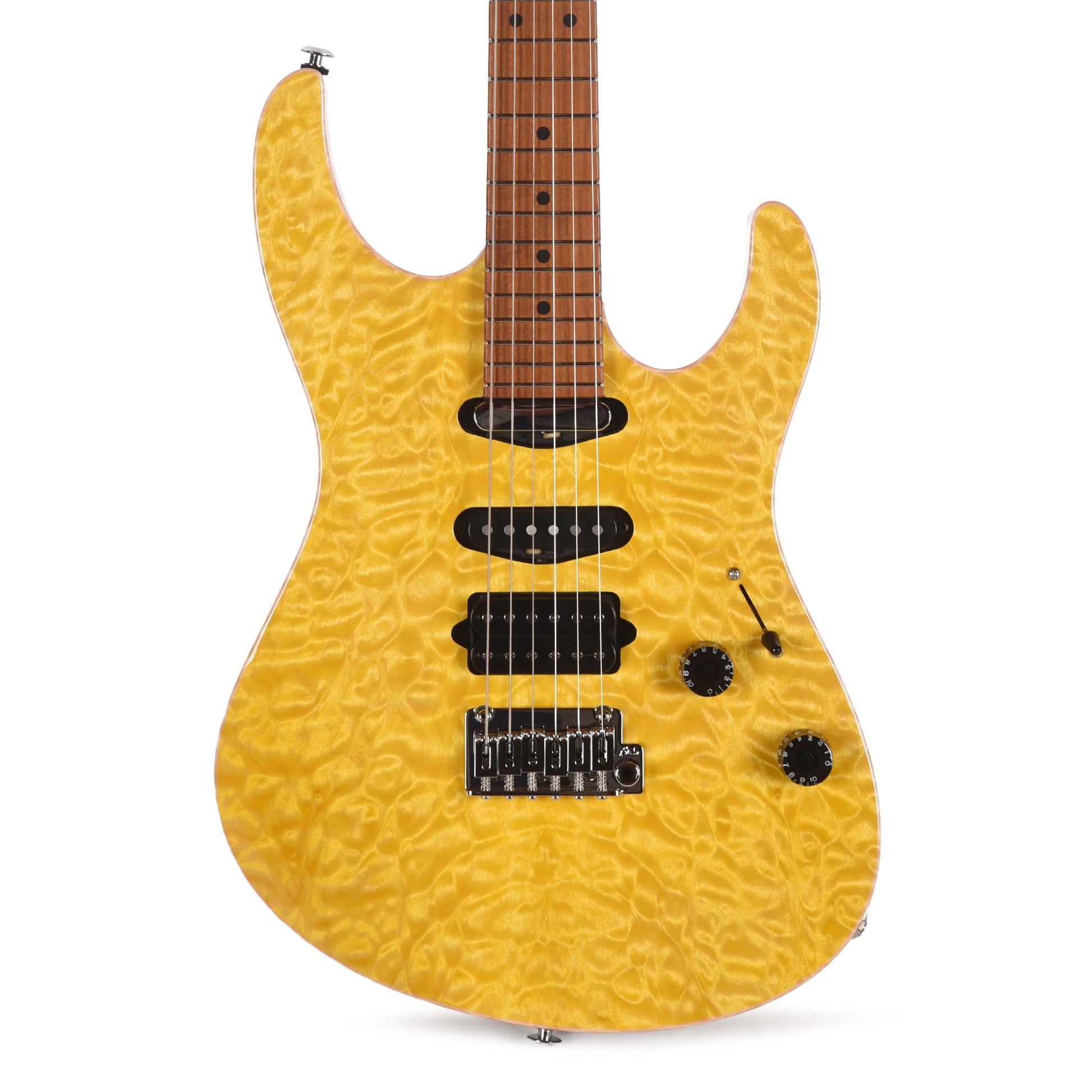 Suhr Custom Modern Trans Lemon Yellow w/ CME-Selected Quilt Maple Top Electric Guitars