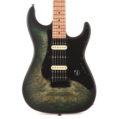 Suhr Custom Standard Faded Trans Green Burst w/ CME-Selected Waterfall Burl Maple Top Electric Guitars