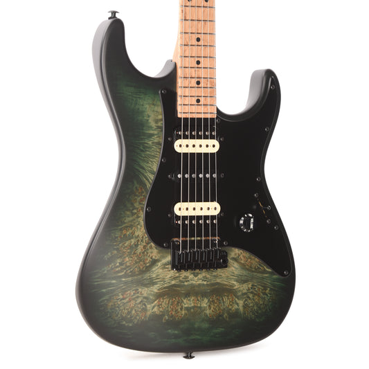 Suhr Custom Standard Faded Trans Green Burst w/ CME-Selected Waterfall Burl Maple Top Electric Guitars