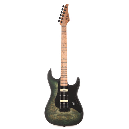 Suhr Custom Standard Faded Trans Green Burst w/ CME-Selected Waterfall Burl Maple Top Electric Guitars