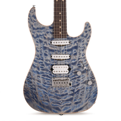 Suhr Custom Standard Trans Blue Denim w/ CME-Selected Quilt Maple Top Electric Guitars