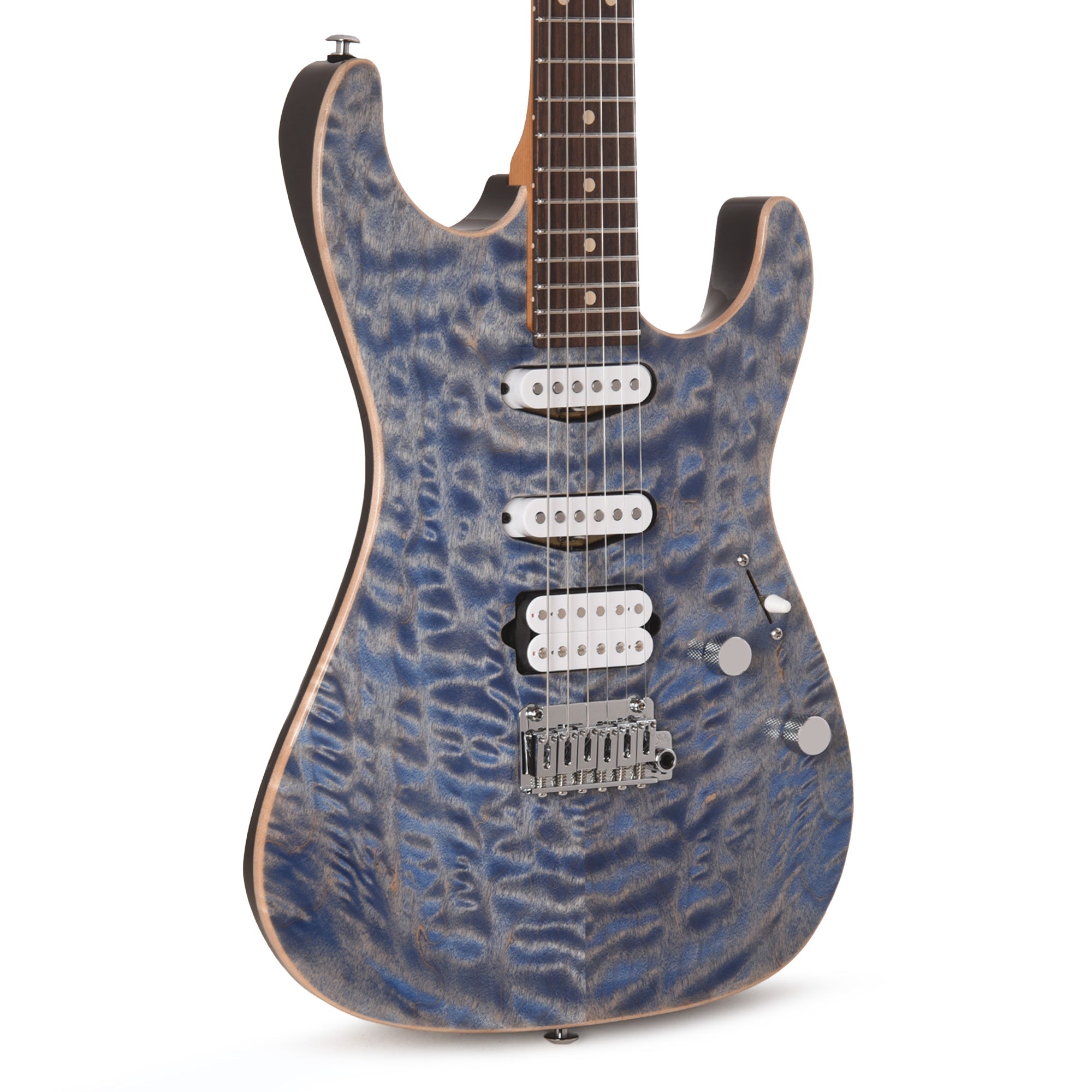 Suhr Custom Standard Trans Blue Denim w/ CME-Selected Quilt Maple Top Electric Guitars