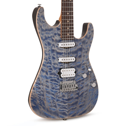 Suhr Custom Standard Trans Blue Denim w/ CME-Selected Quilt Maple Top Electric Guitars