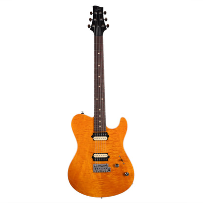 Suhr Oso Short Scale Alder w/Figured Curly Maple Top Trans Amber Electric Guitars