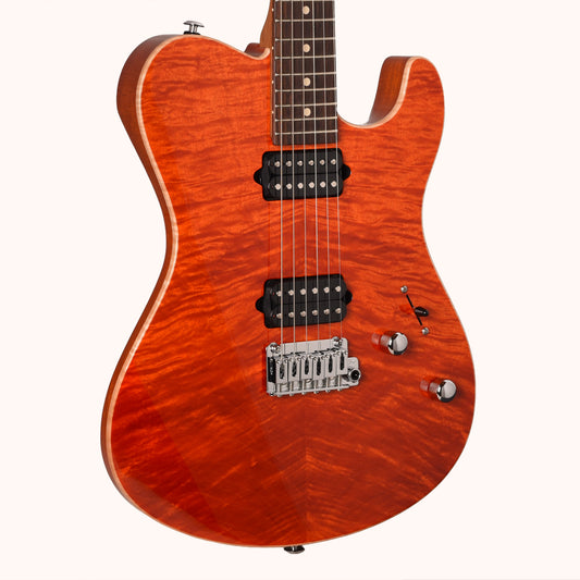 Suhr Oso Short Scale Custom Orange Stain w/Figured Maple Top Electric Guitars