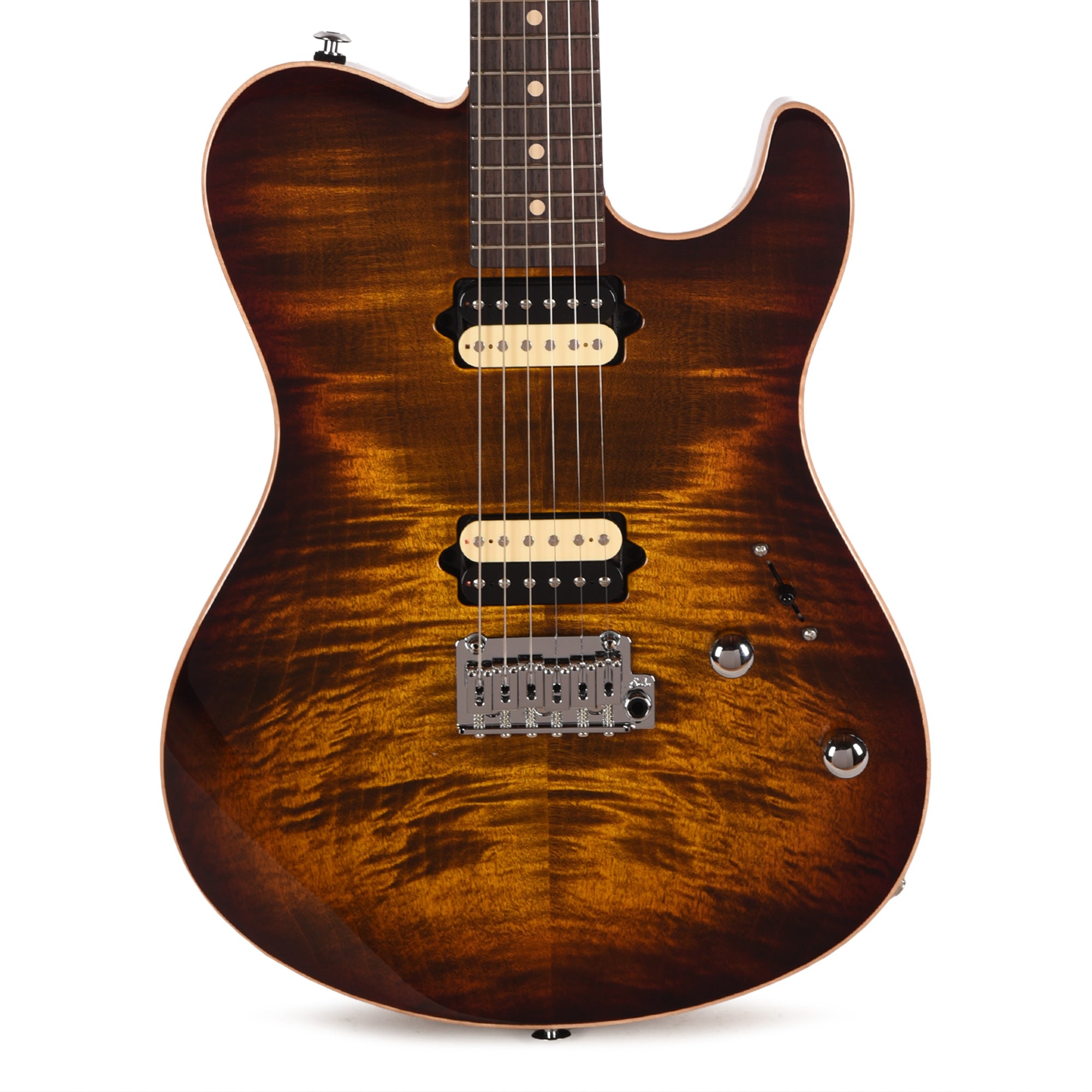 Suhr Oso Short Scale Mahogany w/ Figured Curly Maple Top Bengal Burst Electric Guitars