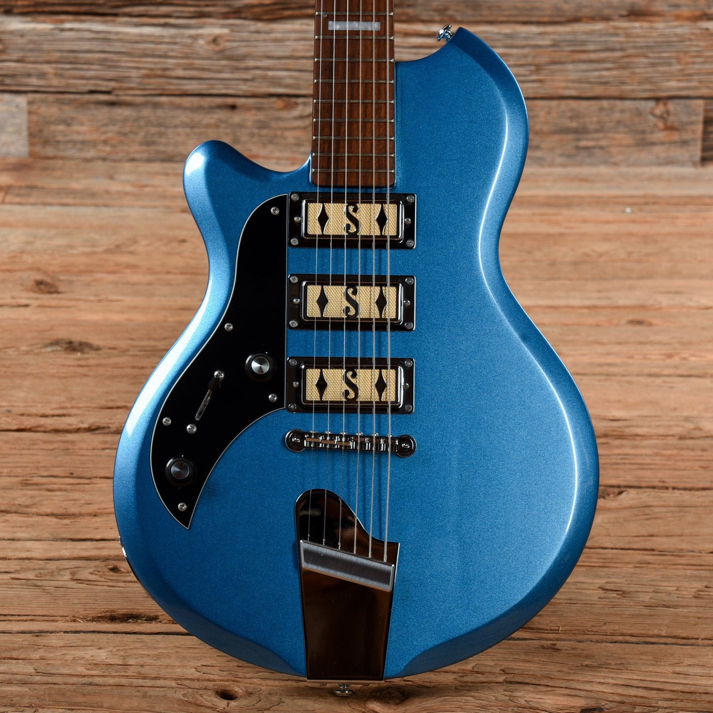 Supro 2030BM Hampton Triple Pickup Island Series Ocean Blue Metallic 2017 LEFTY Electric Guitars / Solid Body