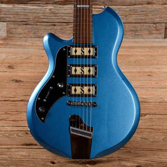 Supro 2030BM Hampton Triple Pickup Island Series Ocean Blue Metallic 2017 LEFTY Electric Guitars / Solid Body