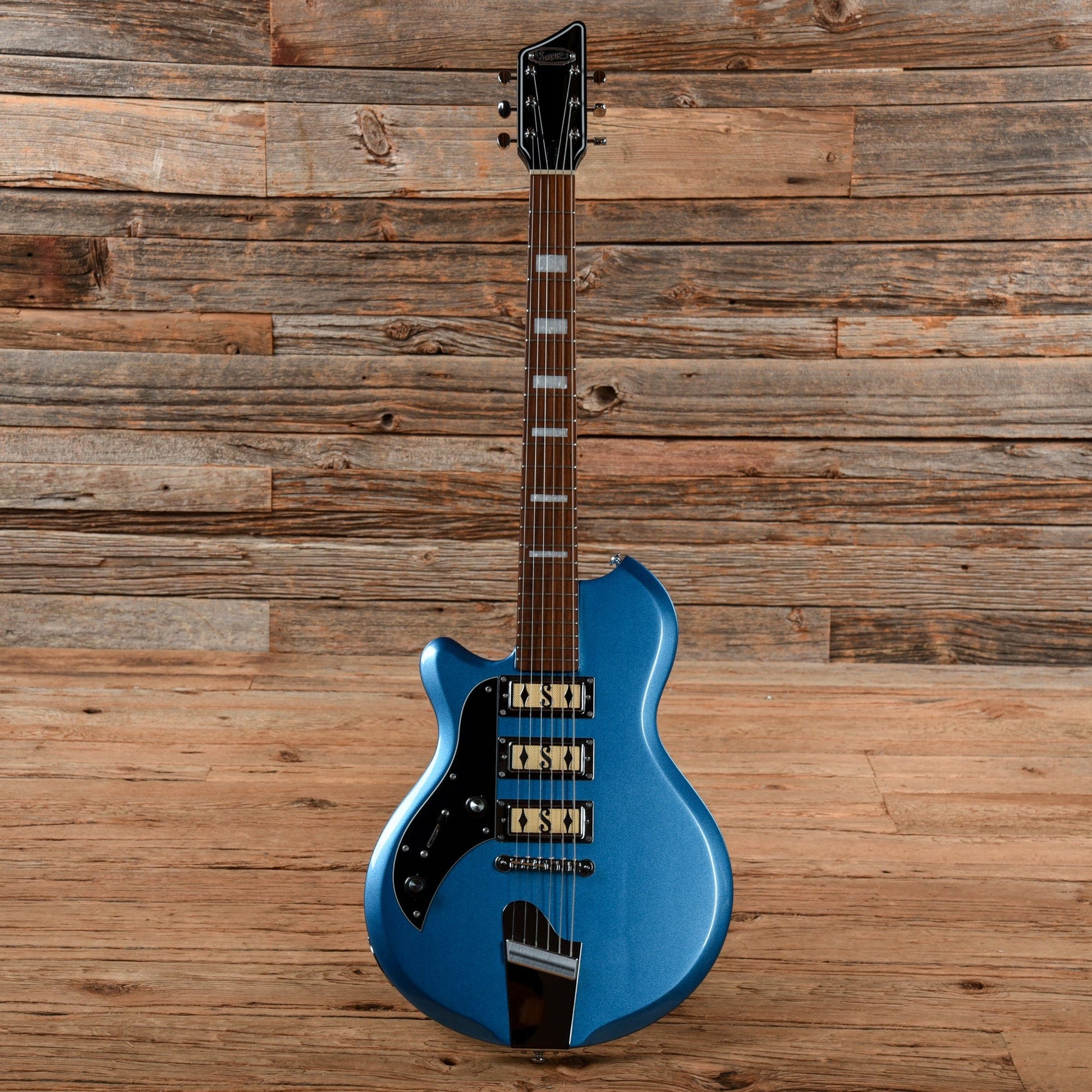 Supro 2030BM Hampton Triple Pickup Island Series Ocean Blue Metallic 2017 LEFTY Electric Guitars / Solid Body