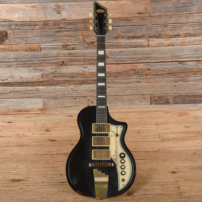 Supro Triple-Tone Guitar Model 1575 Black 1959 Electric Guitars / Solid Body