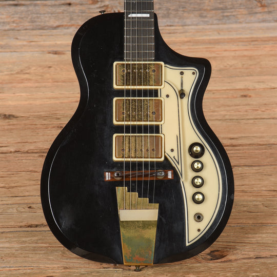 Supro Triple-Tone Guitar Model 1575 Black 1959 Electric Guitars / Solid Body