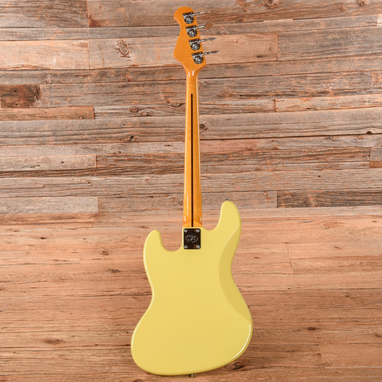 SX Guitars Vintage Series Bass Vintage White Bass Guitars / 4-String
