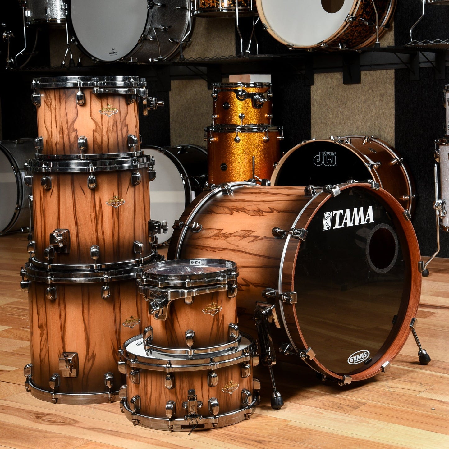 Tama Starclasssic Bubinga Reserve 10/12/14/16/22/6.5x14  Drum Kit 6pc Smokey Satin Walnut Drums and Percussion / Acoustic Drums / Full Acoustic Kits