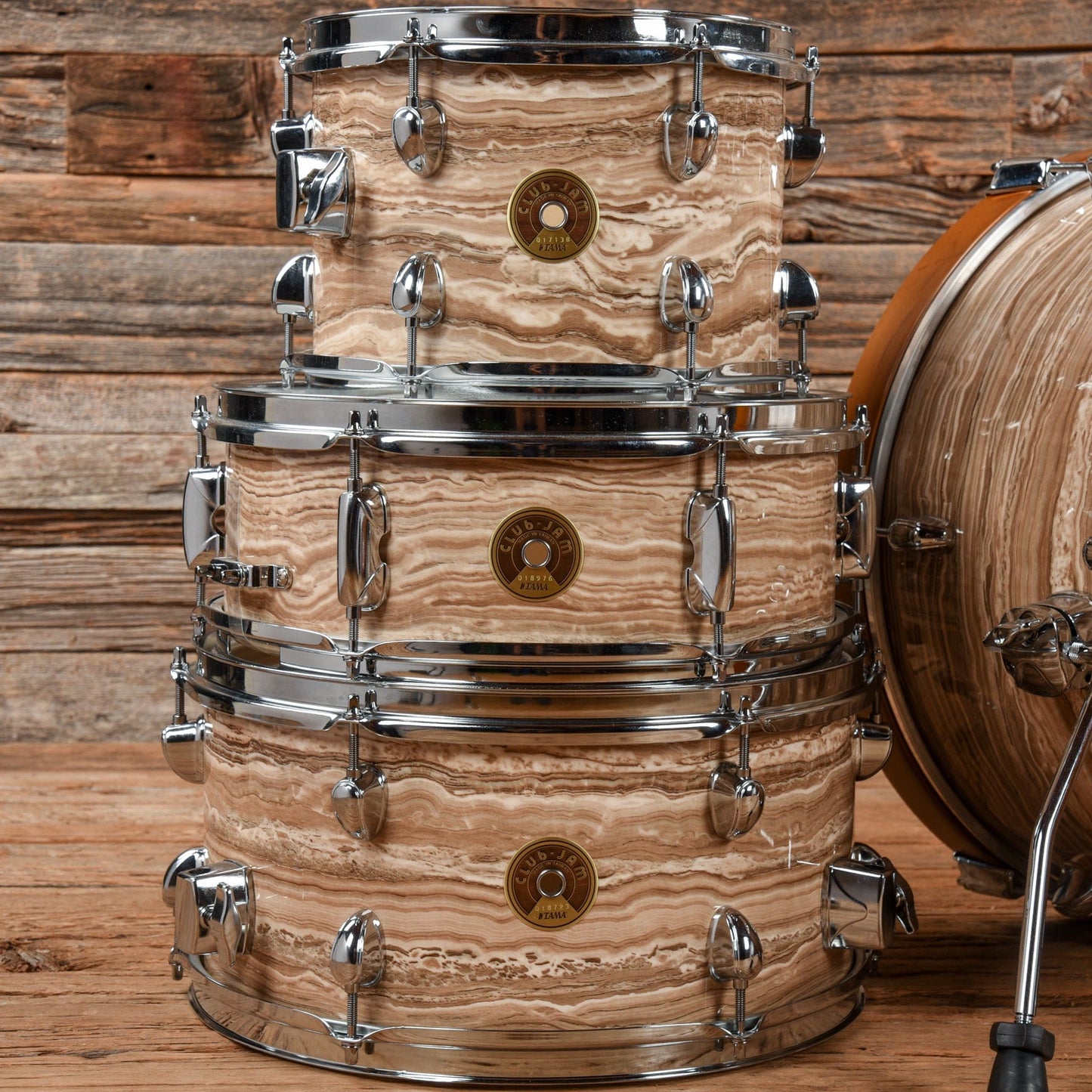 Tama Tama Club Jam 10/14/18/5x13 4pc. Drum Kit Cream Marble USED Drums and Percussion / Acoustic Drums / Full Acoustic Kits